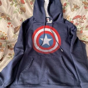 Marvel captain American blue hoodie. Size medium in men